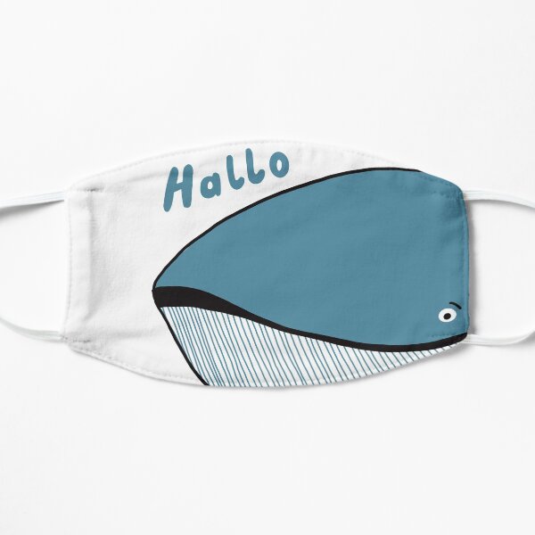 Blau Wal Motiv mit Hallo Kindermotiv Flache Maske