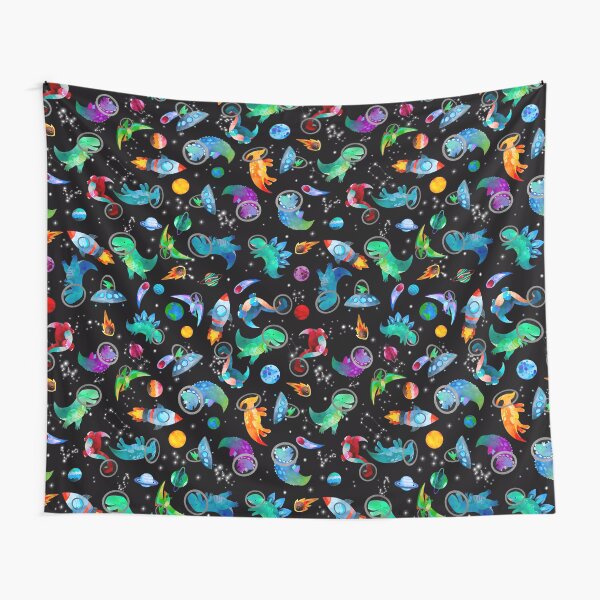Item preview, Watercolor Space Dinosaurs Galaxy Pattern designed and sold by SamAnnDesigns.