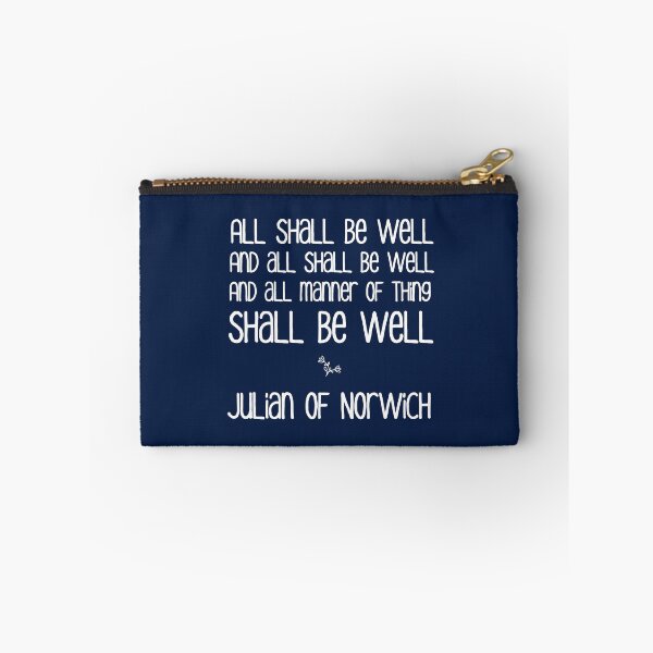Item preview, All Shall Be Well ... Julian of Norwich Inspirational Text, White on Nautical Navy Blue designed and sold by kierkegaard.