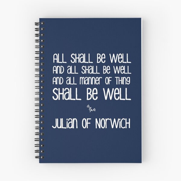 Item preview, All Shall Be Well ... Julian of Norwich Inspirational Text, White on Nautical Navy Blue designed and sold by kierkegaard.