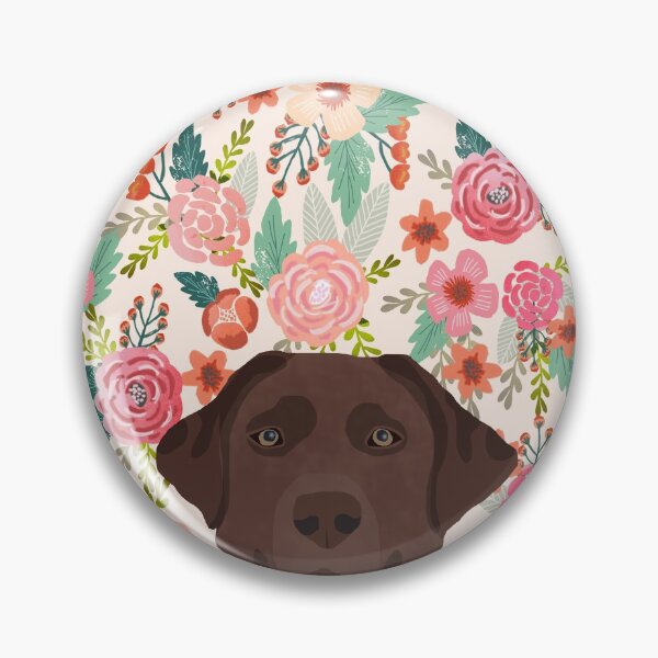 Item preview, Chocolate Lab floral dog head cute labrador retriever must have pure breed dog gifts designed and sold by PetFriendly.