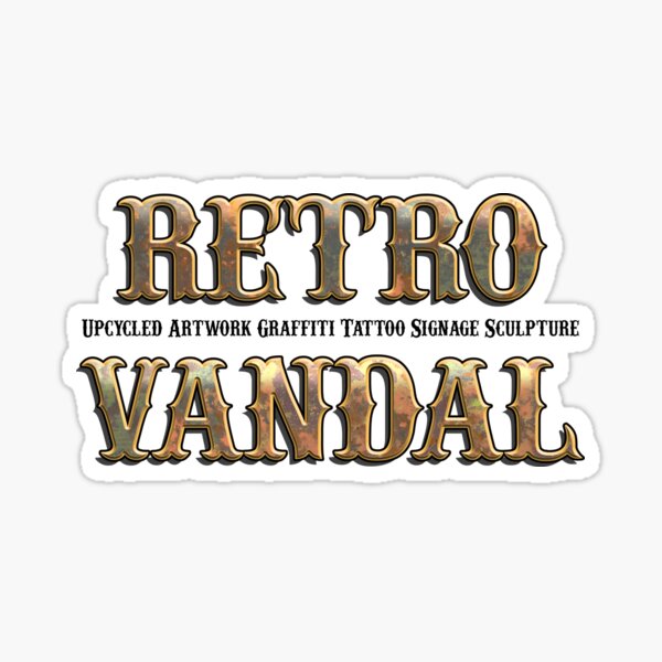 Retro Vandal Rusty Metal Logo Sticker