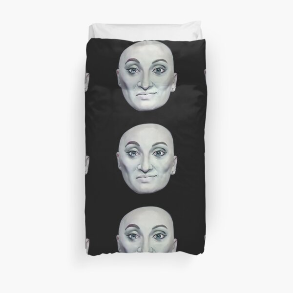 bald gray face Artbreeder Duvet Cover