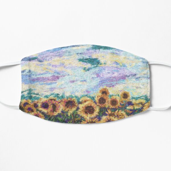 Sunflower Field Painting Flat Mask