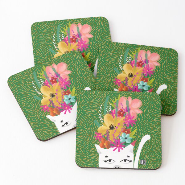 Item preview, Cat flowerpot in green designed and sold by Kathy Lecocq.