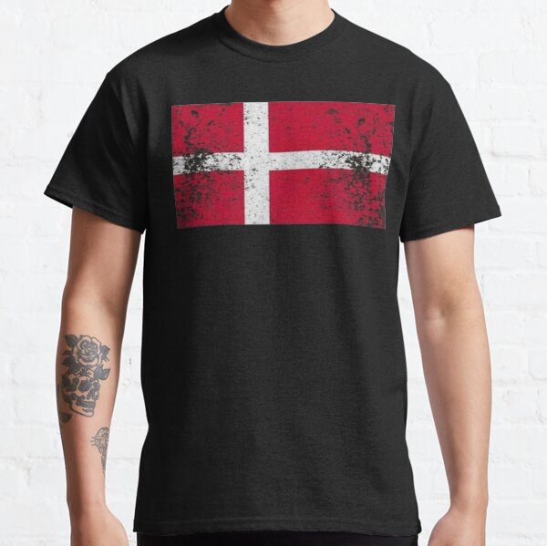 Dänemark T-Shirt Vintage Dänemark Flagge für Männer / Frauen / Jugend / Kind Classic T-Shirt