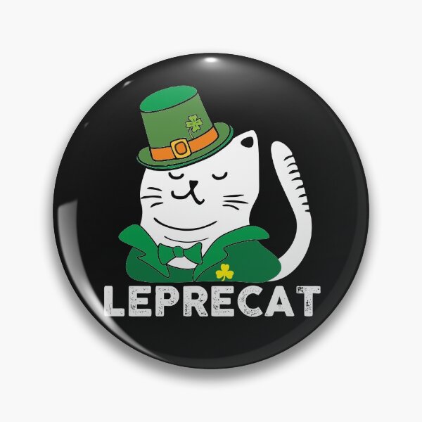 Item preview, Saint Patrick's Day cat leprechaun leprecat in green hat with lucky shamrock  designed and sold by alenaz.