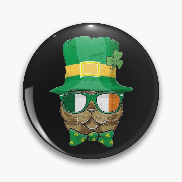 Item preview, Saint Catricks funny Cat Leprechaun St Patricks's Day Ireland flag sunglasses and green bow tai  designed and sold by alenaz.