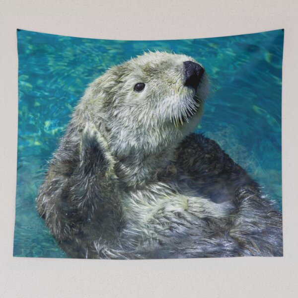 Item preview, Adorable Sea Otter Cute Blue Water  designed and sold by mwagie.