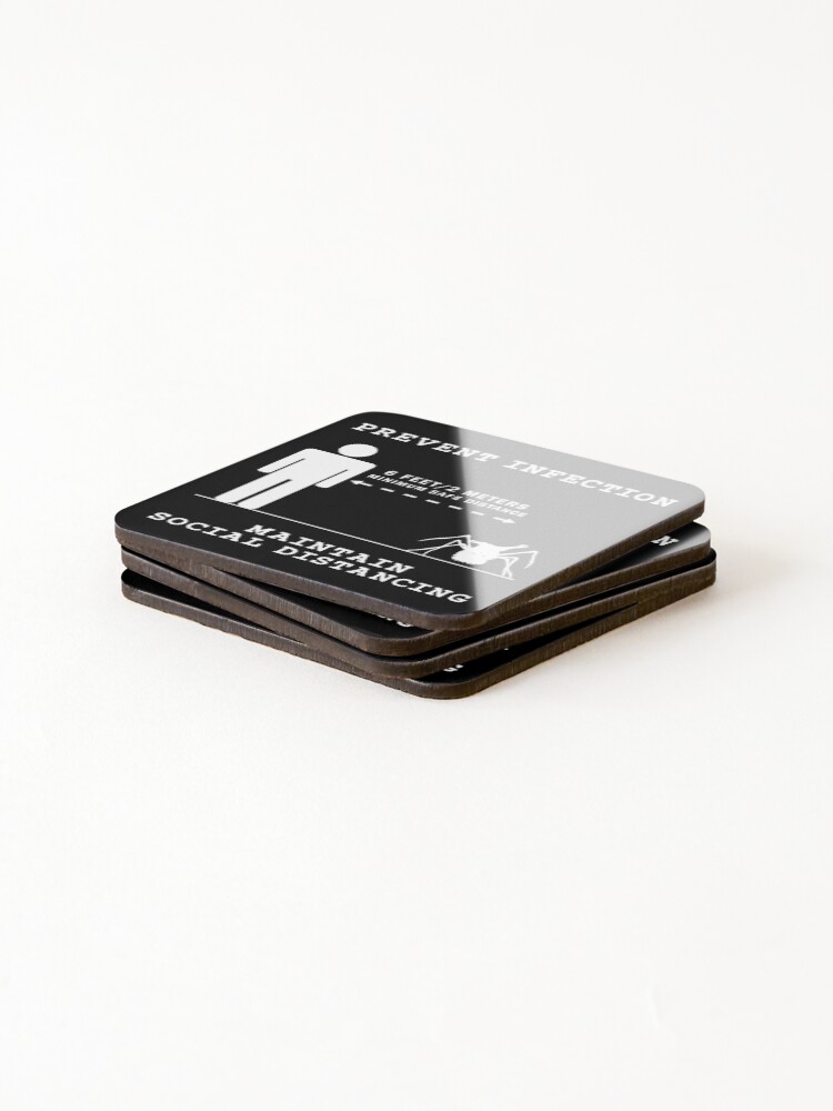 Thumbnail 4 of 5, Coasters (Set of 4), Social Distance Thing designed and sold by CCCDesign.