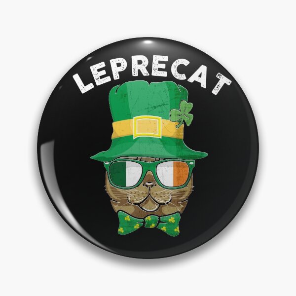 Item preview, Leprecat Cat Leprechaun St Patricks's Day Kitten in Green Hat Shamrock Leaf and Ireland Flag Sunglasses  designed and sold by alenaz.