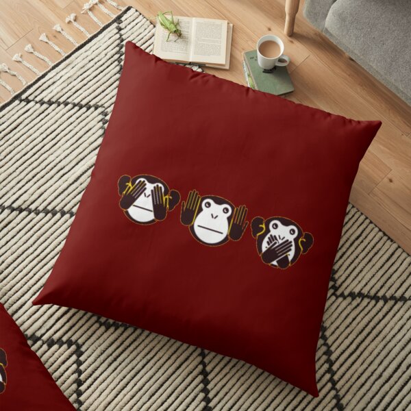 I can not see, I can not hear, I am silent Floor Pillow