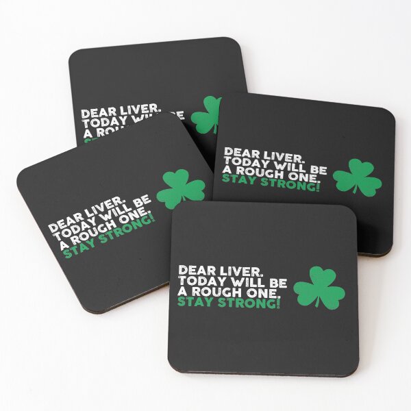 Item preview, Dear Liver Today Will Be a Rough One Funny St Patrick's Day Irish Drinking Squad Green Shamrock Grunge  designed and sold by alenaz.