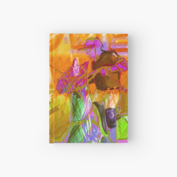 polo player orange Hardcover Journal