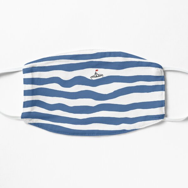 Kleines Boot im großen Meer Flache Maske