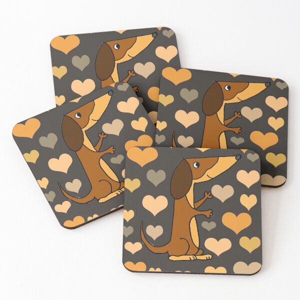 Item preview, Cute Dachshund Dog and Hearts Love designed and sold by Nature's Fancy.