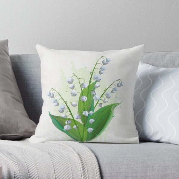 Lily of the Valley Splash (PCD3193) Throw Pillow