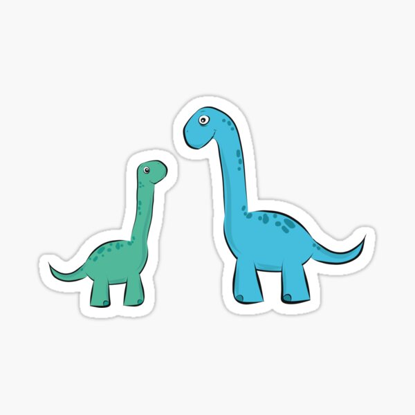 süße Langhals Dino Dinosaurier Saurier comic Sticker