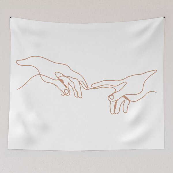 Item preview, Michelangelo Creation of Adam Fingers Line Art designed and sold by Freshfroot.