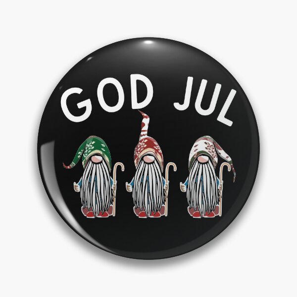 Item preview, God Jul Merry Christmas Scandinavian tomte gnome three Swedish elves Nordic style designed and sold by alenaz.