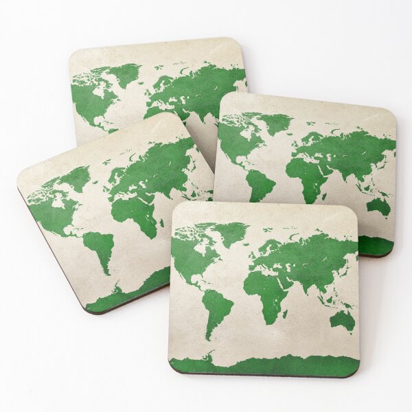 Aperçu de l'œuvre World Map Green créée et vendue par ArtPrints.