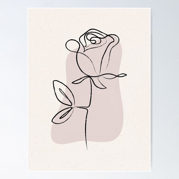 Item preview, Rose Continuous Line Drawing designed and sold by EnchantedWishes.