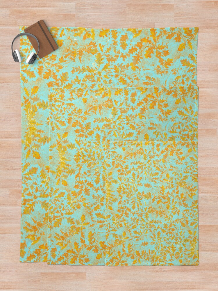 Alternate view of Golden Autumn - oak leaves Throw Blanket