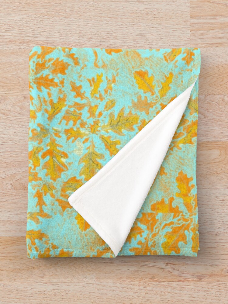 Alternate view of Golden Autumn - oak leaves Throw Blanket