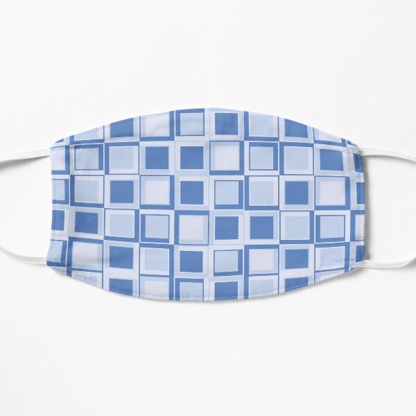 Blue 70's year styling squares Flat Mask