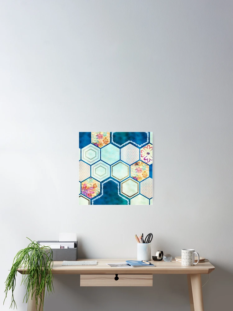 Thumbnail 2 of 3, Poster, Blue pattern designed and sold by CreativeWorld96.