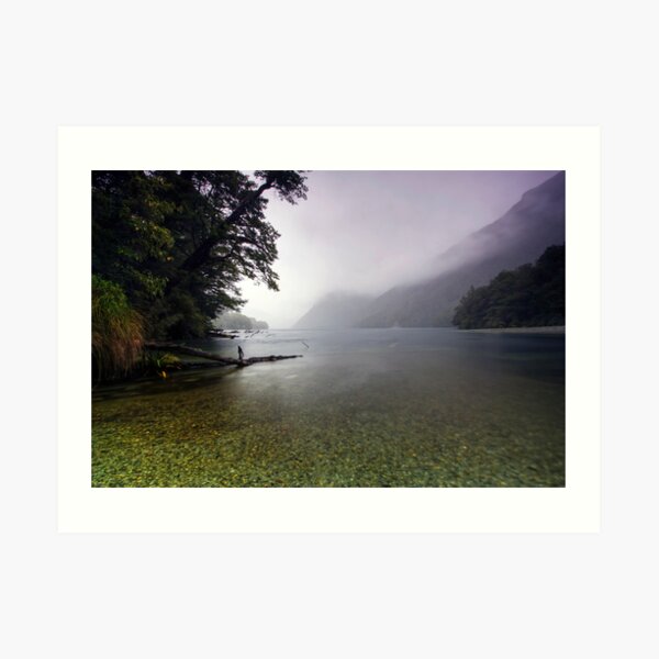 Lake Gunn in the Rain Art Print