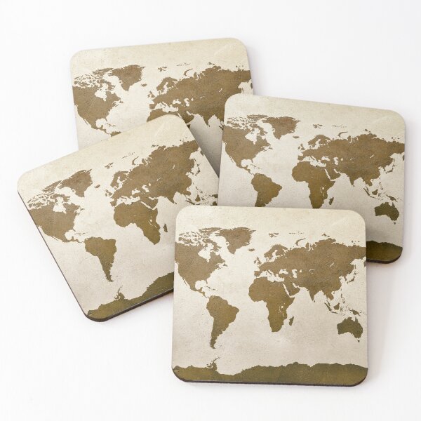 Aperçu de l'œuvre World Map Brown créée et vendue par ArtPrints.
