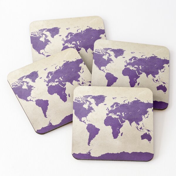 Aperçu de l'œuvre World Map Purple créée et vendue par ArtPrints.