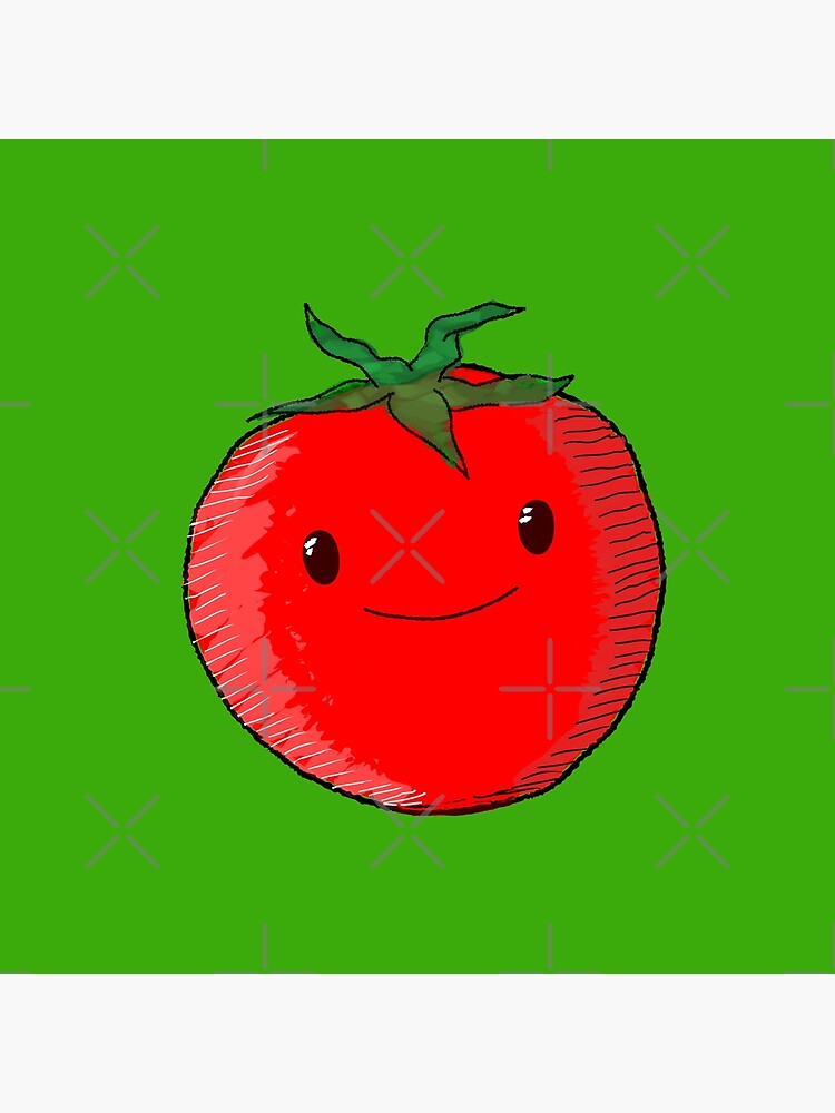 Cute happy tomato vegetable. cartoon character illustration design posters  for the wall • posters character, white, drawing | myloview.com