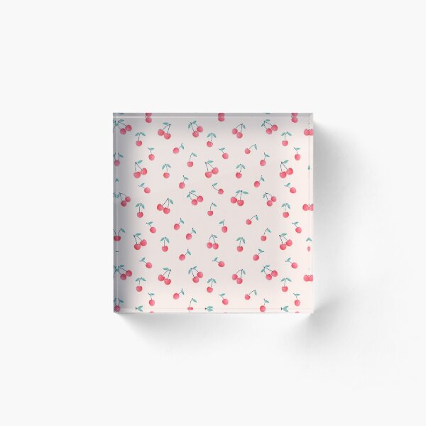 lindo estampado de cereza rosa Bloque acrílico