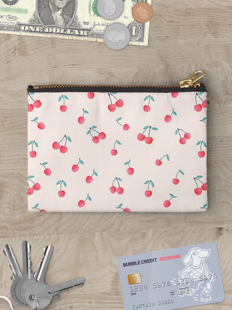 cute pink cherry print | Zipper Pouch