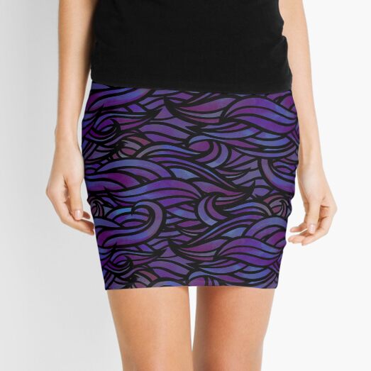 Purple waves Mini Skirt