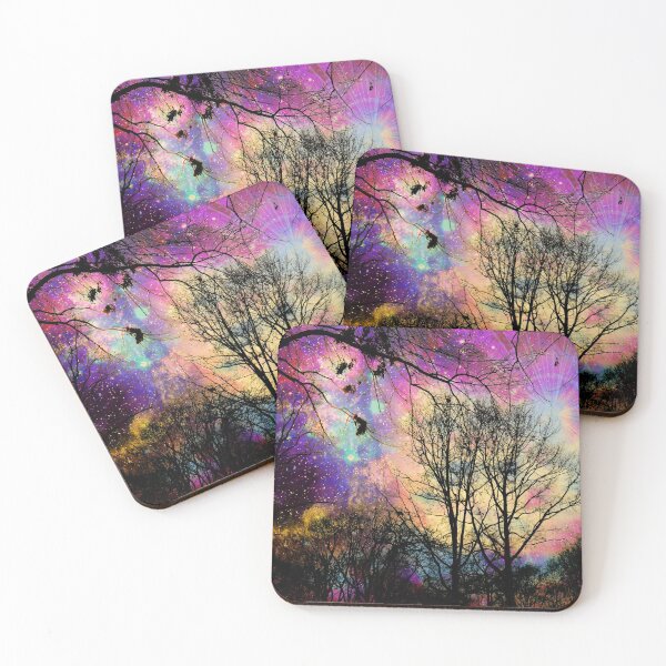 Item preview, pink nebula fantasy forest designed and sold by haroulita.