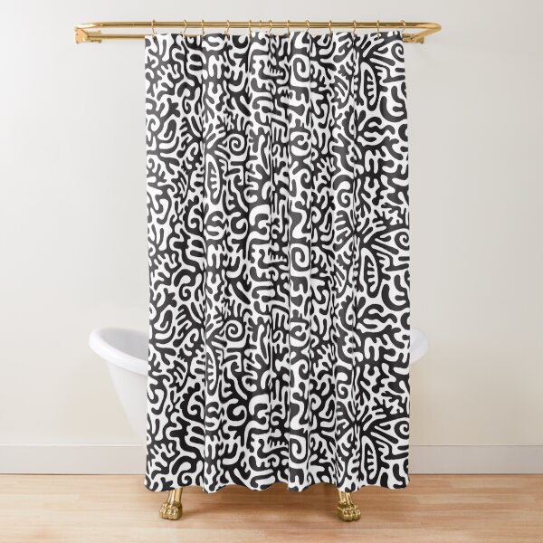 Doodled cutouts Shower Curtain