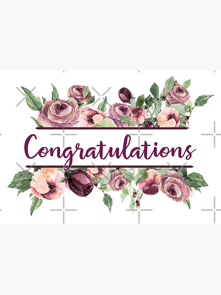 Elegant watercolor flowers - 'Congratulations'" Greeting Card by everomdes | Redbubble