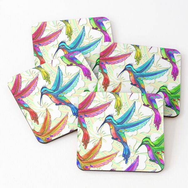 Item preview, Hummingbirds Multicolors Pattern designed and sold by BluedarkArt.