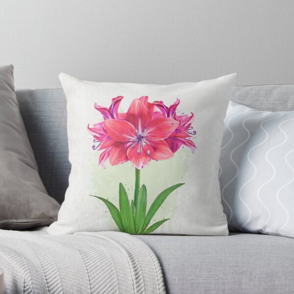 Amaryllis Splash (PCD3193) Throw Pillow