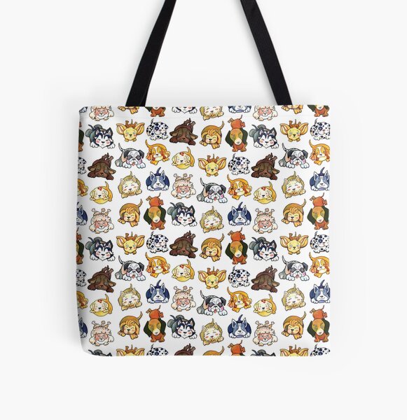 Dogs of Kawaii by dotsofpaint All Over Print Tote Bag