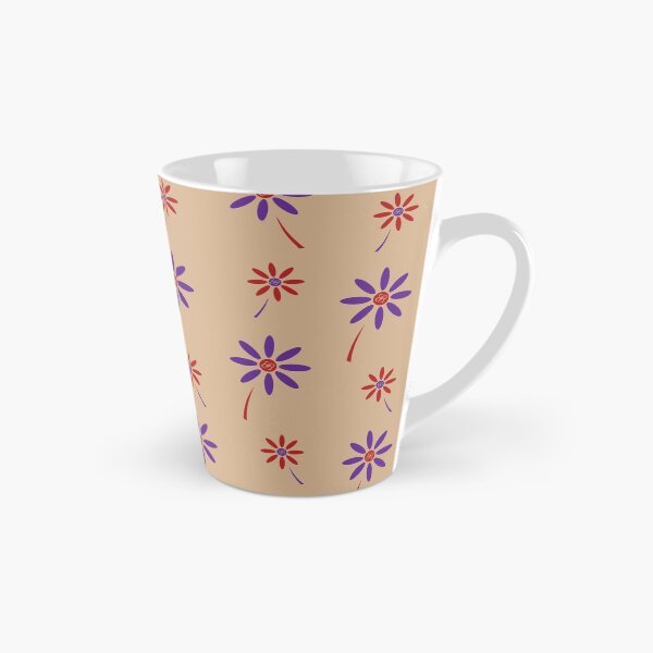 Item preview, BB Flowers Pattern Grape and Brick Red on Tan designed and sold by ByJezie.