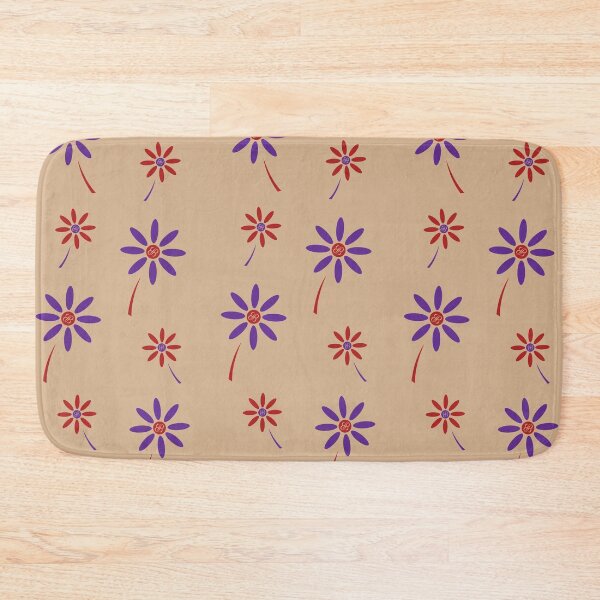 Item preview, BB Flowers Pattern Grape and Brick Red on Tan designed and sold by ByJezie.