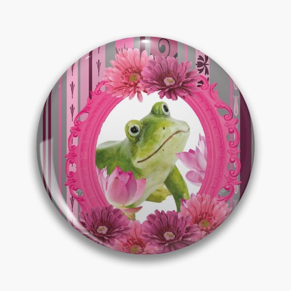 Item preview, Big green Frog in frame with Gerber Flower designed and sold by Move-Art.