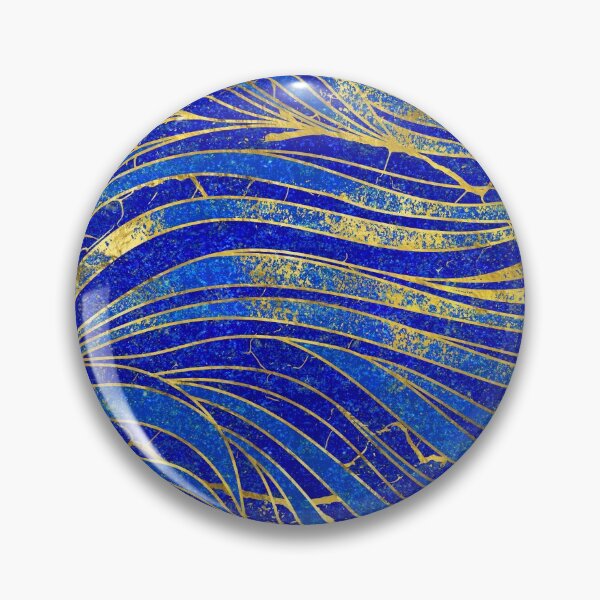 Item preview, Lapis Lazuli and gold waves pattern designed and sold by k9printart.
