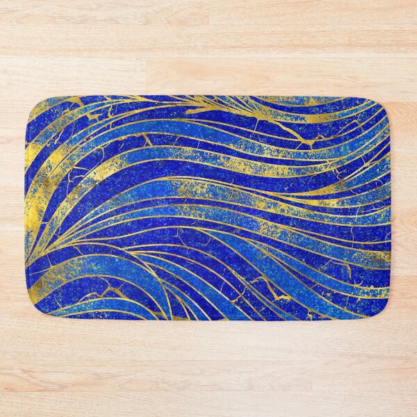 Item preview, Lapis Lazuli and gold waves pattern designed and sold by k9printart.