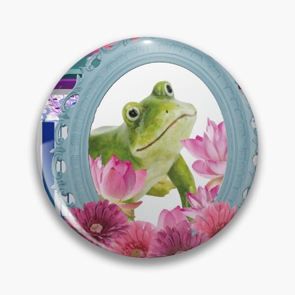 Item preview, Big green Frog in frame with Gerber Flower designed and sold by Move-Art.