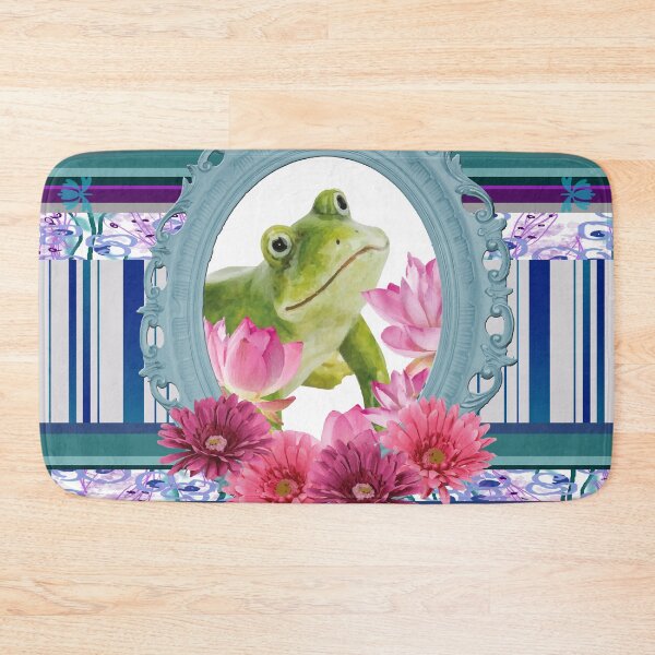 Item preview, Big green Frog in frame with Gerber Flower designed and sold by Move-Art.